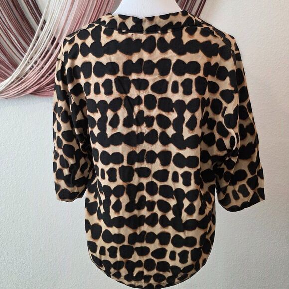 NWT Anthropologie-Beach Gold Button Up Tee Sz L - Picture 2 of 4